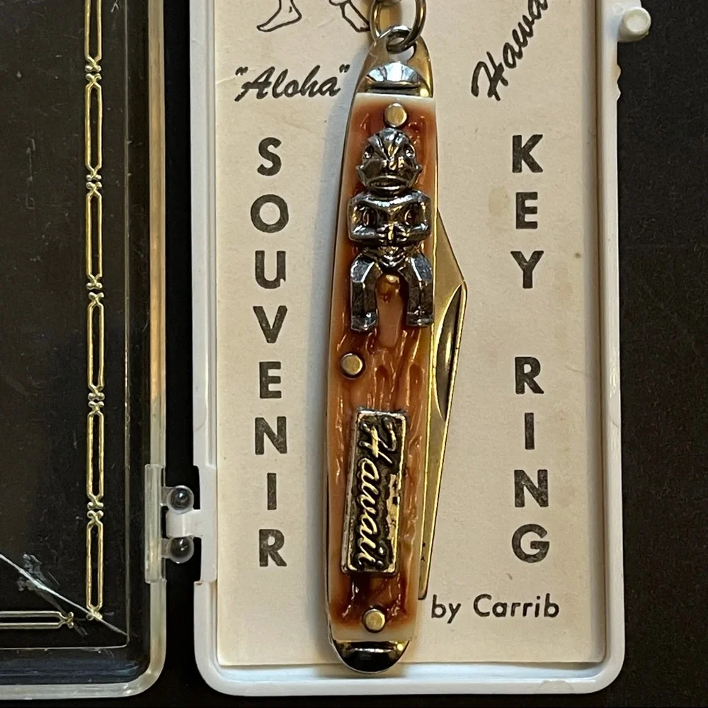 VTG Hawaiian Souvenir Key Chain With Tiki